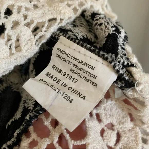 Solitaire | Size L Crochet Top Bohemian Western Festival Short Sleeve Festival - Picture 8 of 12